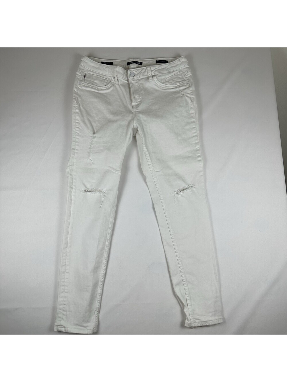 Vigoss The Jagger Skinny Jeans Women’s Waist 32 White Distressed Ripped Knee